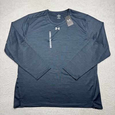 NWT Under Armour Team Team Tech Vent Long Sleeve Shirt Gray Loose Men's Size 3XL