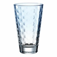 Leonardo Trinkglas Optic, Becher, Wasserglas, Kalk-Natron Glas, Hellblau, 300 Ml