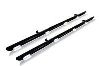 Black Edelstahl Seitenleisten + WeißE Leds FüR Peugeot Partner 2016-2019
