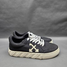 Off-White Vulcanized Arrow Shoes Mens 7.5 Black Canvas Casual Low Top Sneakers