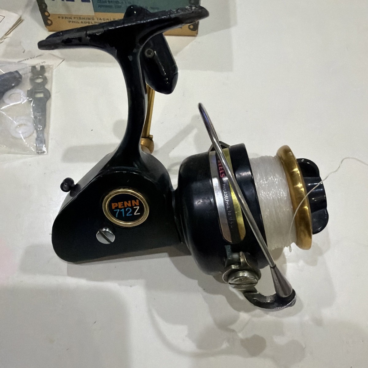 Vintage Penn 712Z Spinfisher Fishing Spinning Reel USA in box with