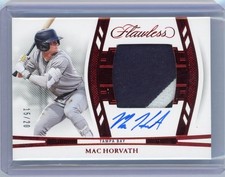 2024 Panini Flawless Mac Horvath #DPH-MH Ruby Patch Auto /20 Tampa Bay Rays