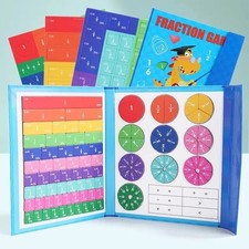 Montessori Magnetic Fraction Educational Puzzle for Children, Math Fraction...