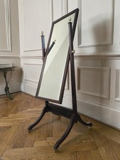 An Antique Edwardian Mahogany Free Standing Cheval Mirror ~Delivery Available~