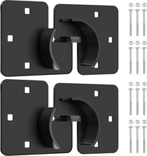 Puck Lock Hasp Black 2 Packs, Heavy Duty Lock Hasp for Hidden Shackle Padlock Di