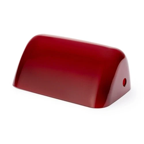Replacement glass cover for bankers lamps red 18x7x11cm Real glass shade