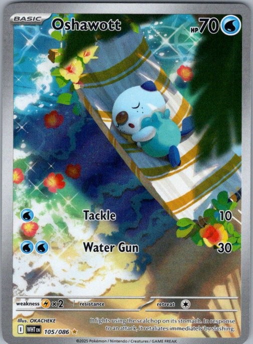 Oshawott 105/086 Illustration Rare SV: White Flare NM