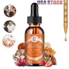 60ml Mushroom Complex Extract Organic  Irish Sea Moss Liquid Herbal Drops