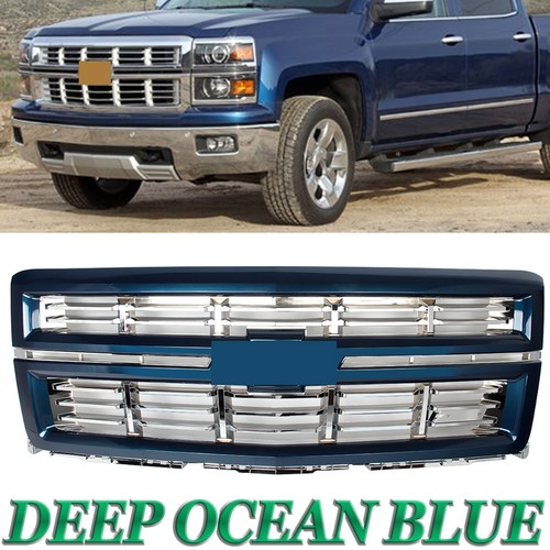 For 14+ Chevrolet Silverado 1500 Deep Ocean Blue WA409Y Front Upper Grille Grill