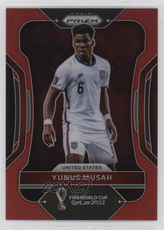 2022 Panini Prizm World Cup Qatar Red Prizm 158/399 Yunus Musah #210 pe8