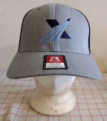 Spaceship Thrusting Upward Cap Hat Gray Size S/M Mens Embroidered Aviation