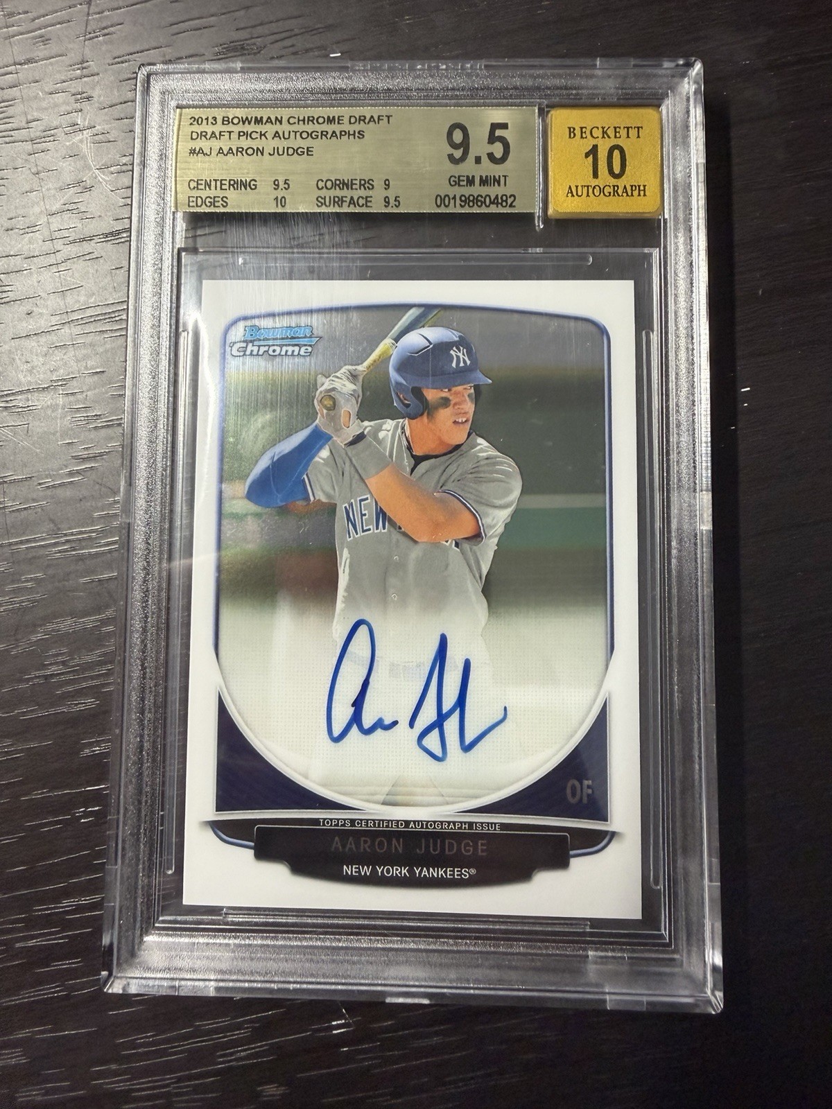 AARON JUDGE AUTO 2013 Bowman Chrome Yankees Rookie Card RC BGS 9.5/10 ...