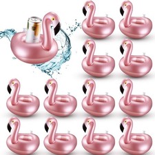 12 Pcs Inflatable Drink Holder Flamingo Drink Floats Reusable Inflatable Cute