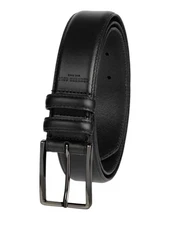 Kenneth Cole New York Mens Dress Belt Black Leather Adjustable Buckle