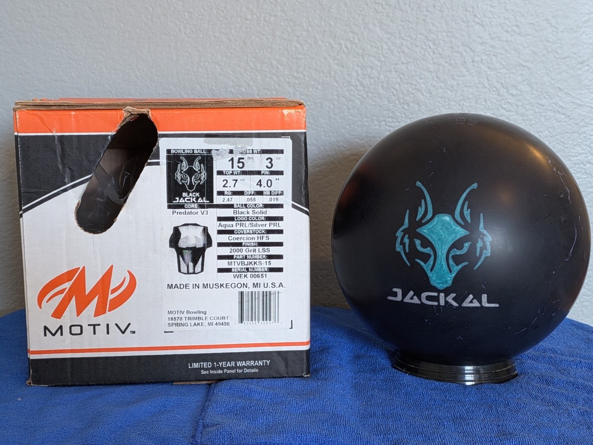 Motiv Black Jackal 15LB Bowling Ball NIB Undrilled Rare Overseas