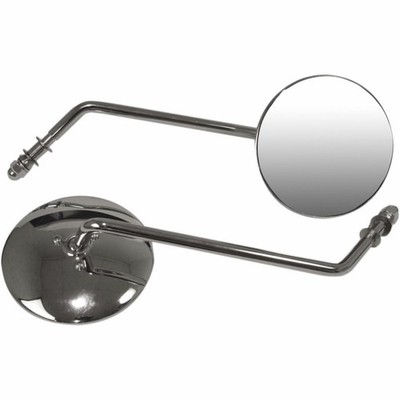 Emgo Chrome Universal Steel Mirror - Stamped Steel - Round Motorcycle 20-21795