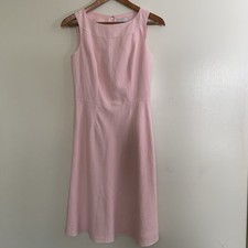 Ann Taylor Loft Dress Size 0 Lined Pink Sleeveless Invisible Zipper