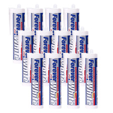 12X FOREVER WHITE CLEAR IVORY EVERBUILD ANTI-MOULD SILICONE SEALANT STERITOUCH