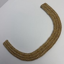 Vintage Faux Pearl Necklace Collar Made in Japan Champagne Material Lining