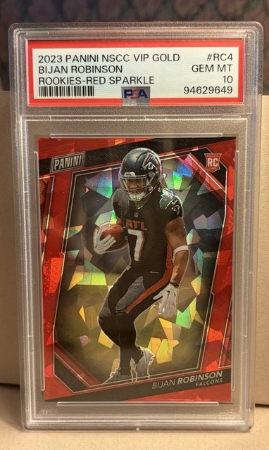 2023 Panini NSCC VIP Gold Bijan Robinson Rookies Red Sparkle #RC4 PSA 10 GEM MT