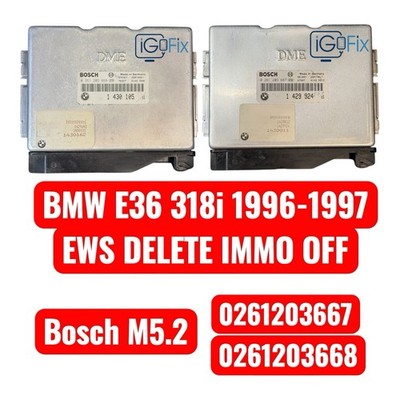 BMW 318i M44 E36 M5.2 DME EWS Deleted IMMO OFF Unit Incl 0261203668 0261203667