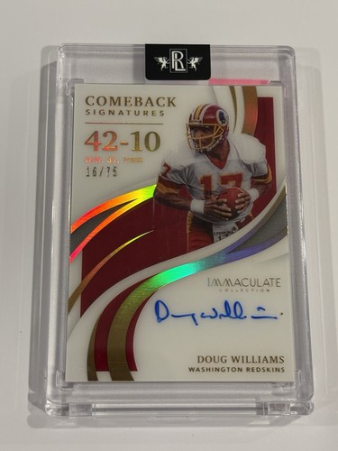 2021 Panini Immaculate Doug Williams Comeback Signatures /75 Auto Redskins