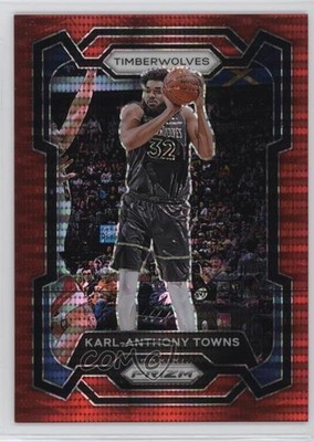 2023-24 Panini Prizm Red Seismic Prizm 61/299 Karl-Anthony Towns #78 0xa