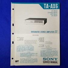 SONY TA-AX6 Service Manual Original Paper OEM Repair Guide - USA