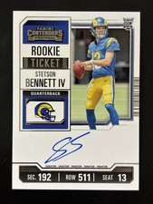 Stetson Bennett 2023 Contenders Rookie Ticket On Card Auto RC #133 LA Rams SP. rookie card picture