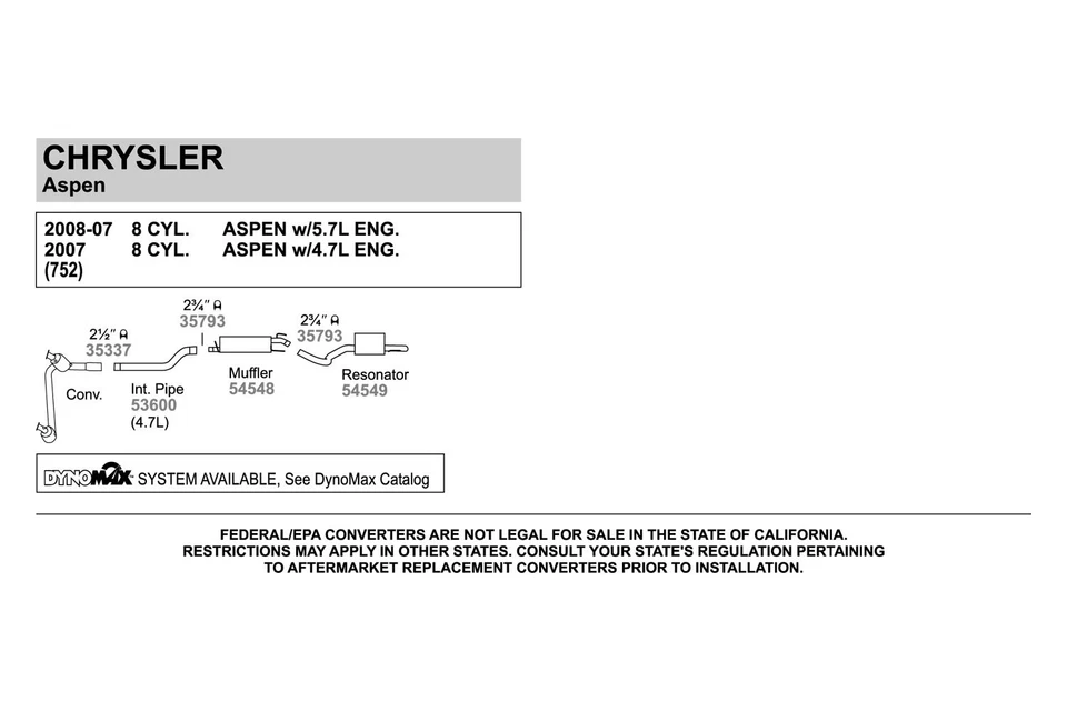For Dodge Durango 04-09 Exhaust Muffler and Pipe Assembly Quiet-Flow Stainless Foto 4 de 4