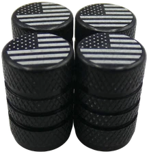 Wheel Tire Valve Cap Stem Cover American Flag Bike, Car, Truck Black