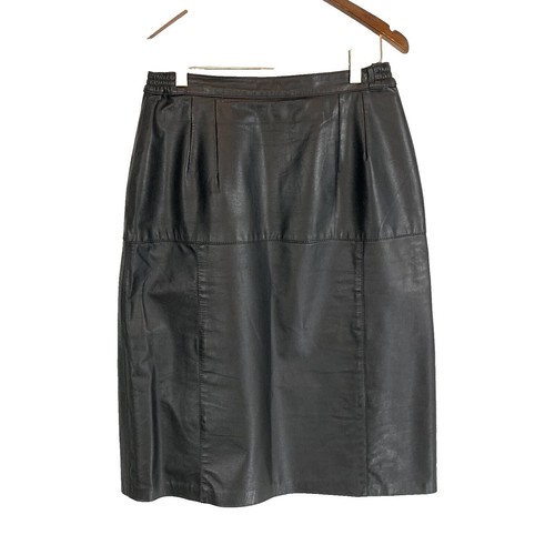 VAKKO womens Small black vintage leather pencil skirt RN134347 | eBay