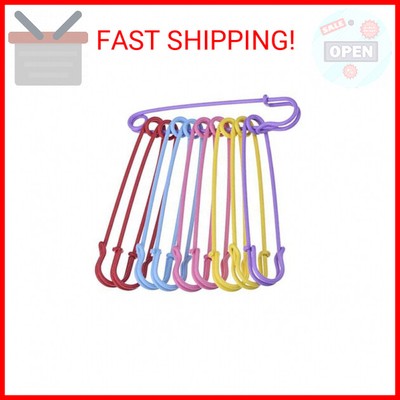 Outus Steel Safety Pins Blanket Pins 4 Inch Extra Large, 5 Colors 10 Pieces