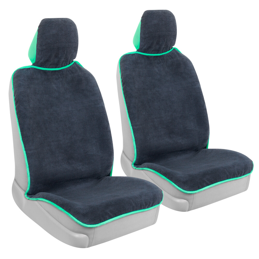 2-Pack GoFit Waterproof Towel Car Seat Cover - Front Seat with Mint Trim