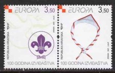 S51967 Croatia 2007 Europa Cept MNH 2v Pair Scout