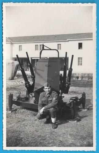 Militare co Mitragliatrice FP foto cartolina vintage postcard MA2057 - Foto 1 di 2