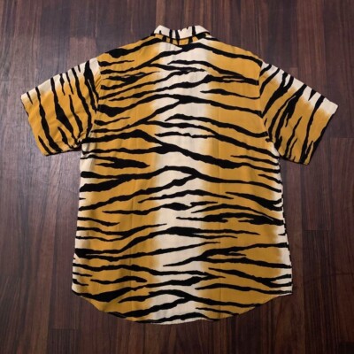 Supreme 18SS Tiger Stripe Rayon Shirt Short Sleeve Shirt size M