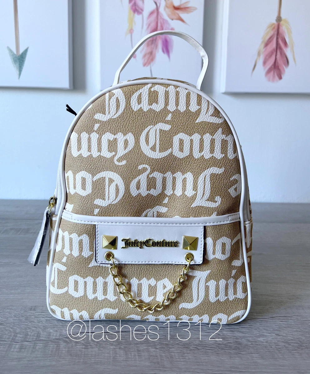 Juicy Couture Backpack Black/Beige zip paparazzi bag New Sz OS