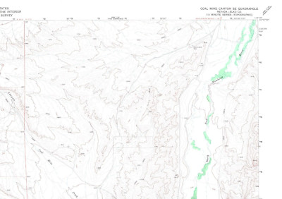 Coal Mine Canyon SE Nevada 1971 Vintage USGS Topo Map 7.5 Quadrangle Topographic