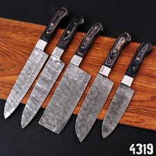 CUSTOM HANDMADE FORGED DAMASCUS STEEL CHEF KNIFE SET KITCHEN KNIVES CHEF SET
