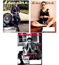 Esquire Magazine LOT Seth Rogan Robert Downy Jr and Zoe Kravitz Three Issues
