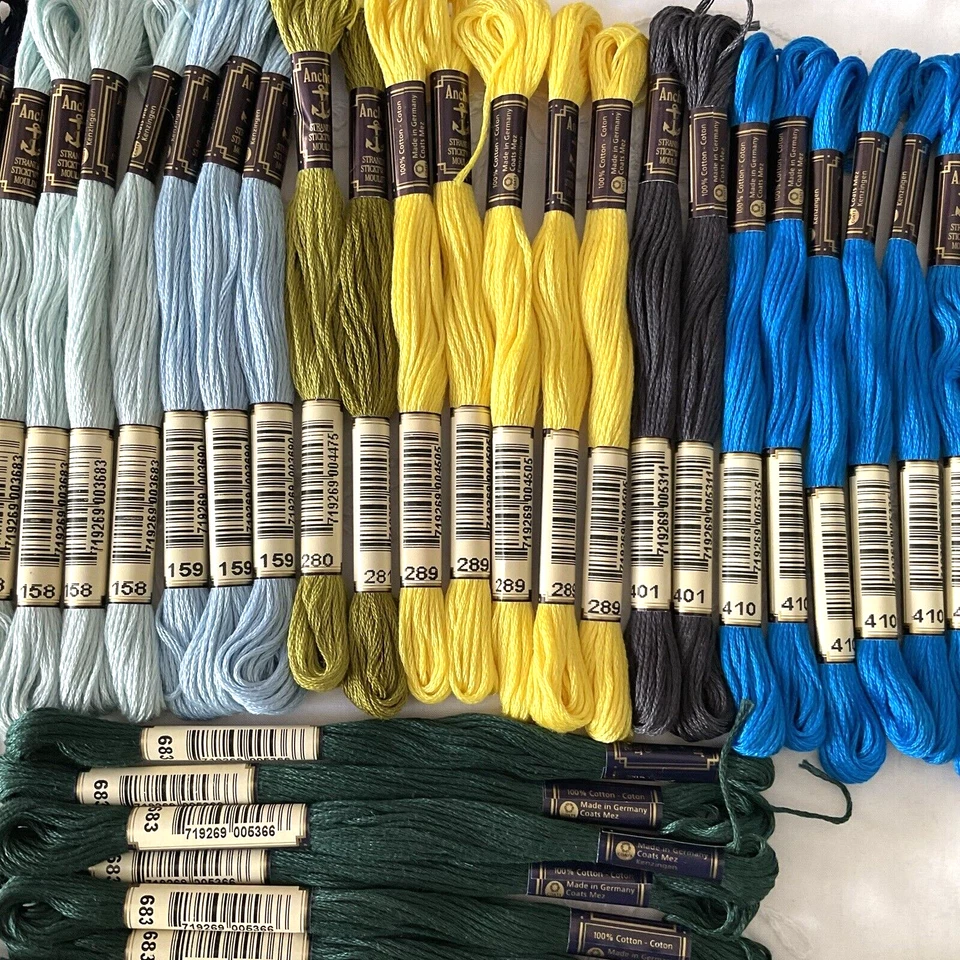 Anchor Mouline 8M Sticktwist Embroidery Floss Lot of 36 Various Mixed Colors New - Image 4 of 4