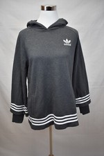 Adidas Originals 3 Striped Youth Gray Hoodie Pullover Size XL