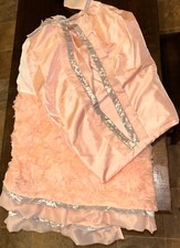 The Peanutshell Arianna Pink Crib DUST RUFFLE  DIAPER STACKER ONLY