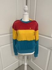 VINTAGE 70s Gloria Vanderbilt Sweater Deadstock Striped Red Yellow Blue RARE
