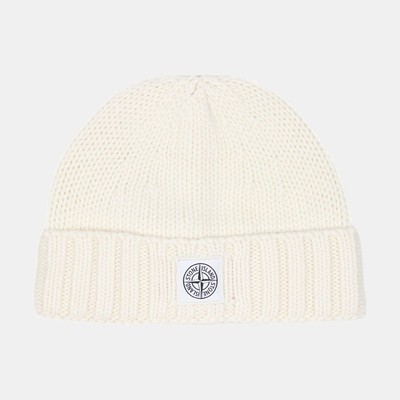 Stone Island Cream Compass Beanie Größe O/S / Größe One Size / Herren / Elfenbein /...