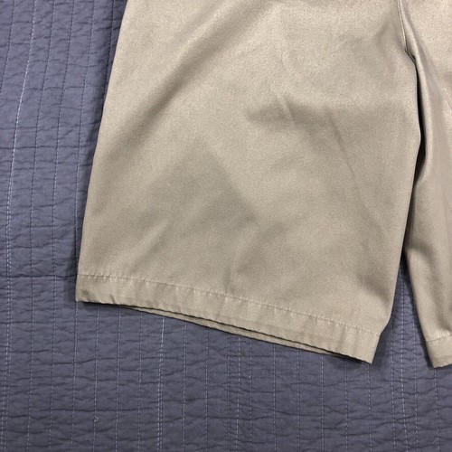 Lands End Shorts Boy 20 Husky Youth Tan Khaki Pleated School Adjustable Waist - Picture 21 of 24
