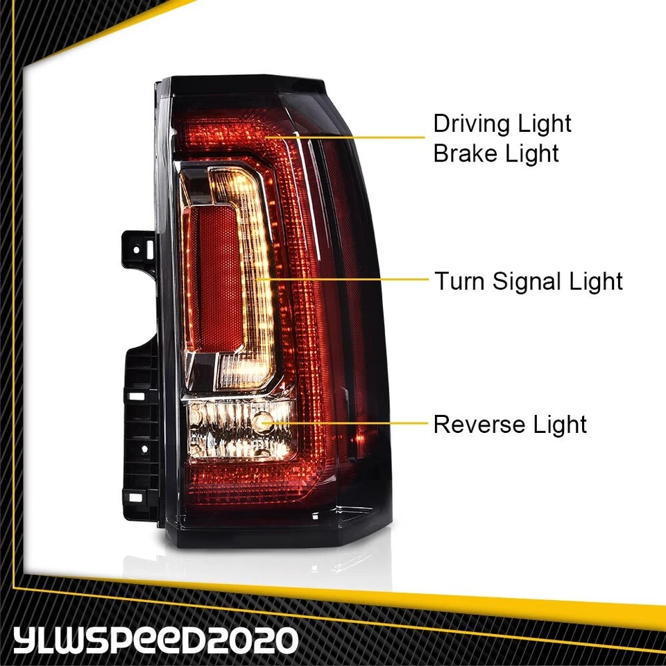 Светодиодные задние фонари стоп-сигналы левые и правые подходят для GMC Yukon/Yukon XL 2015-2020 годов выпуска - Изображение 3 из 4
