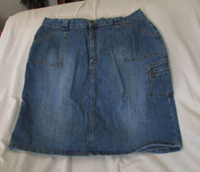Ladies "L.A. Blues" Size 20W W37xL23 Blue, Distressed, Front Zip, Denim, Skirt