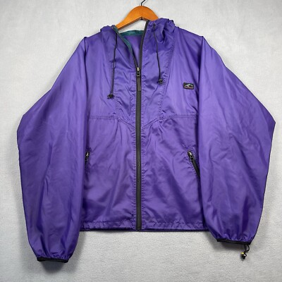Vintage Helly Hansen Jacket  Large Purple Windbreaker Softshell Hoodie Nylon 